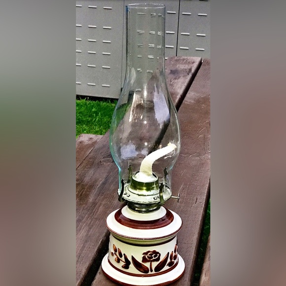 Vintage Unused LAMPLIGHT FARMS Glazed Ceramic Kerosene Oil Lantern Lamp - Picture 8 of 9